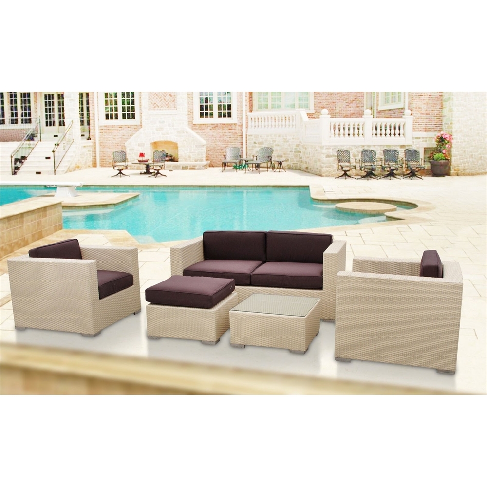 Malibu 5 Piece Outdoor Patio Sofa Set. Picture 2