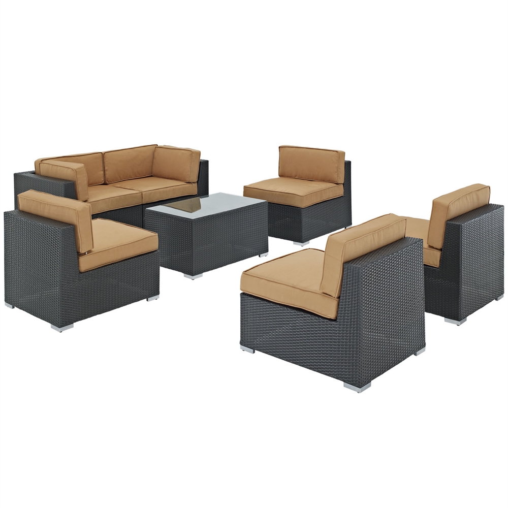 Aero 7 Piece Outdoor Patio Sectional Set. Picture 2