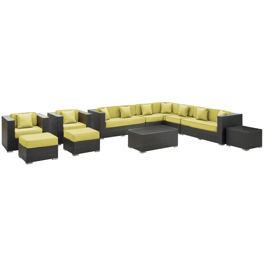 Cohesion 11 Piece Outdoor Patio Sectional Set. The main picture.