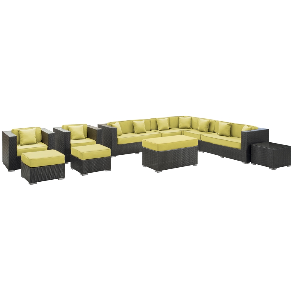 Cohesion 11 Piece Outdoor Patio Sectional Set. Picture 2