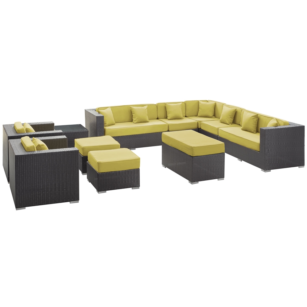 Cohesion 11 Piece Outdoor Patio Sectional Set. Picture 4