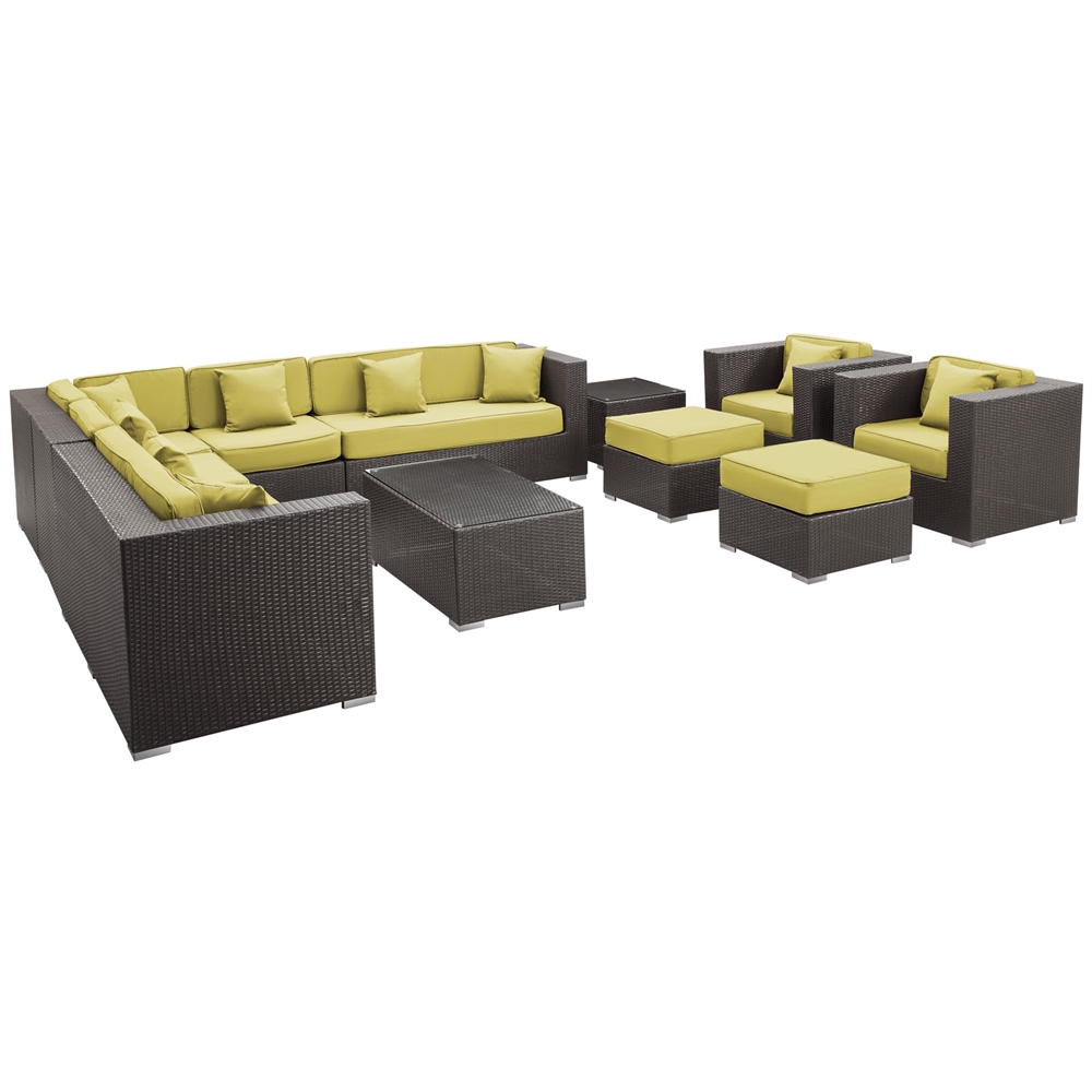 Cohesion 11 Piece Outdoor Patio Sectional Set. Picture 5