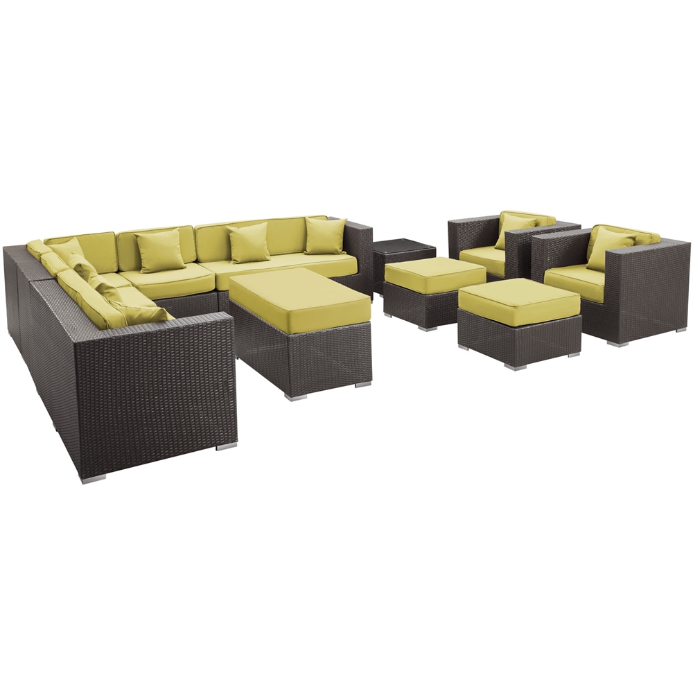 Cohesion 11 Piece Outdoor Patio Sectional Set. Picture 6