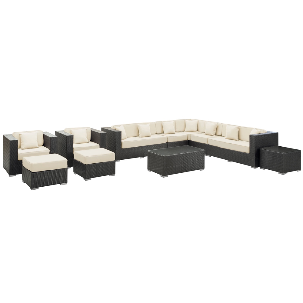 Cohesion 11 Piece Outdoor Patio Sectional Set. The main picture.