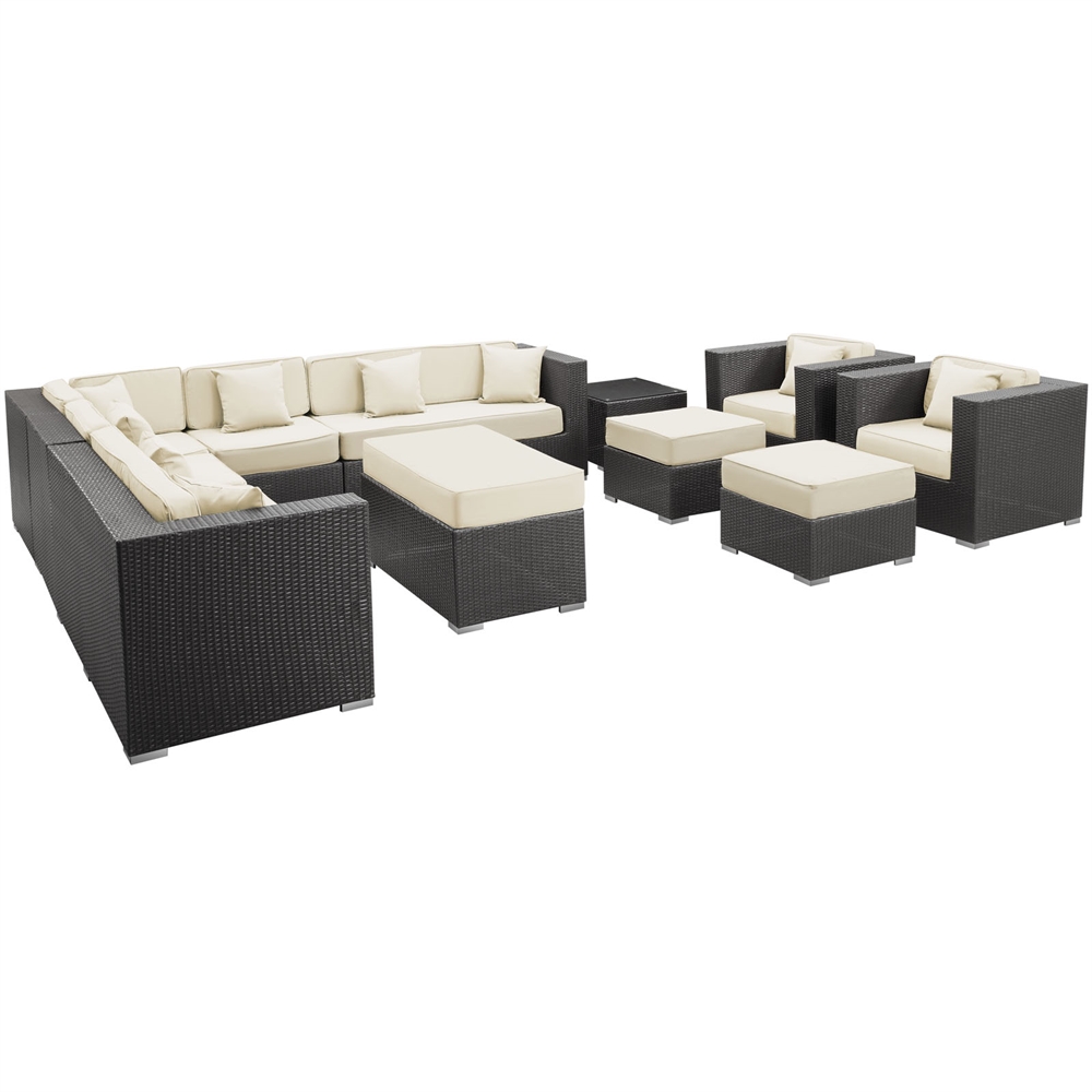 Cohesion 11 Piece Outdoor Patio Sectional Set. Picture 6