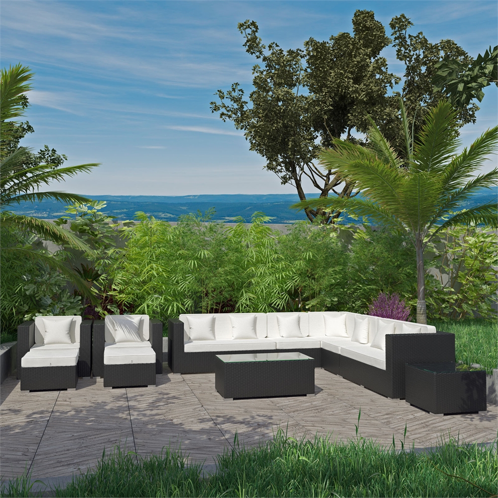 Cohesion 11 Piece Outdoor Patio Sectional Set. Picture 7
