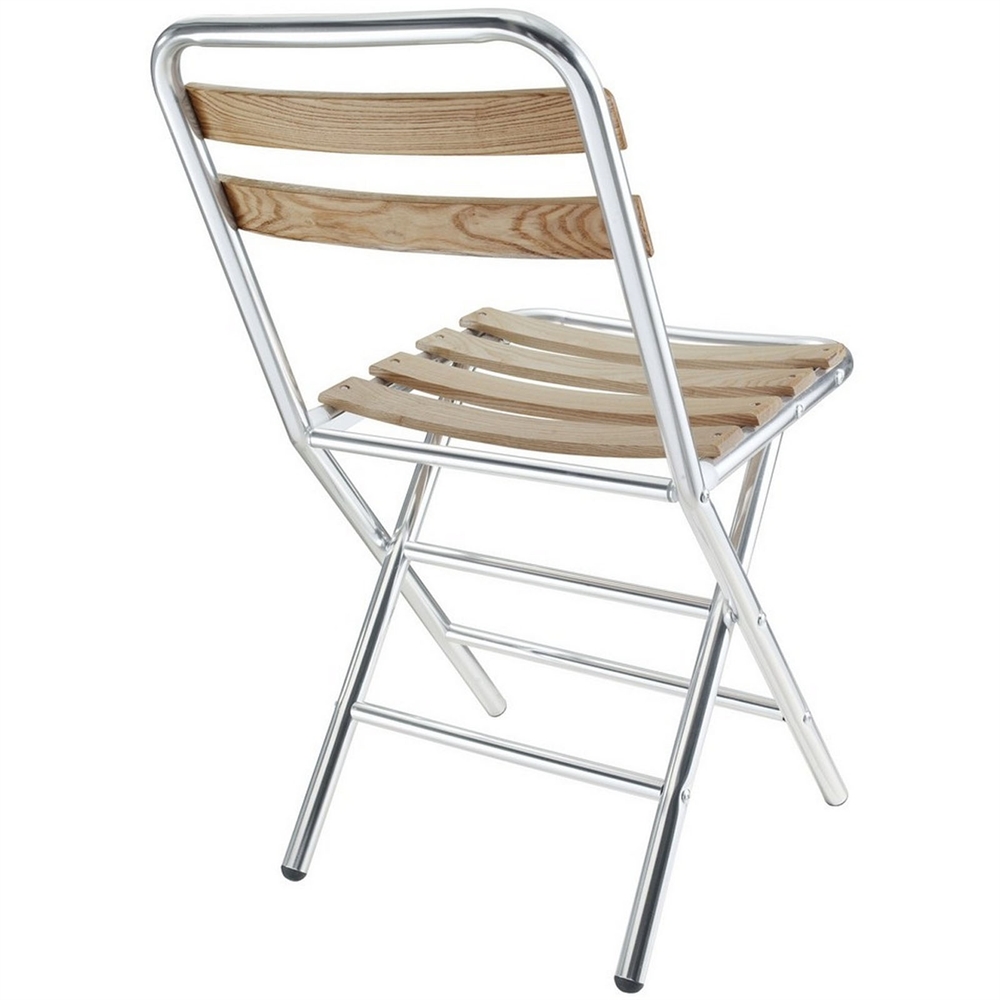 Folderia Wooden Slat Aluminum Folding Chair. Picture 2