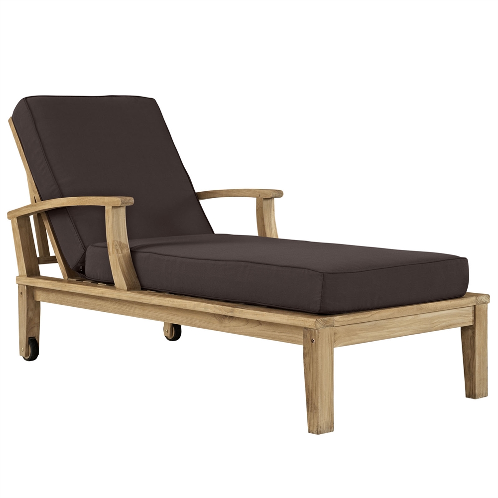 Marina Outdoor Patio Teak Single Chaise. The main picture.