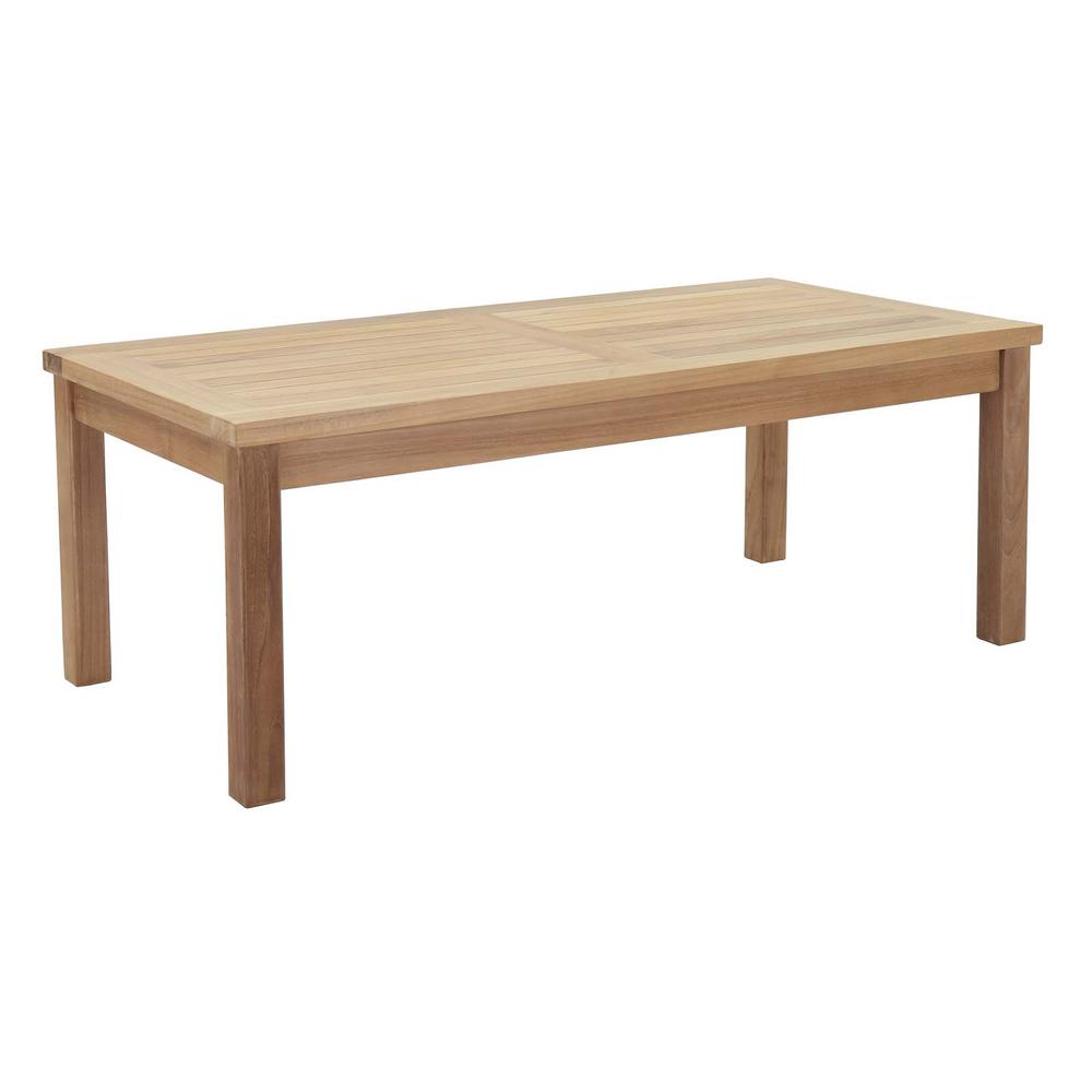 Marina Outdoor Patio Teak Rectangle Coffee Table. Picture 2