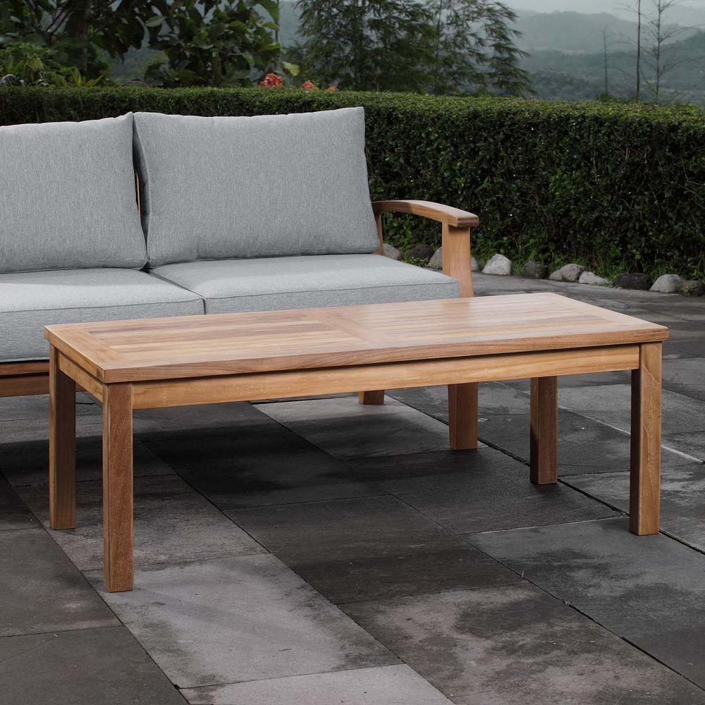 Marina Outdoor Patio Teak Rectangle Coffee Table. Picture 5