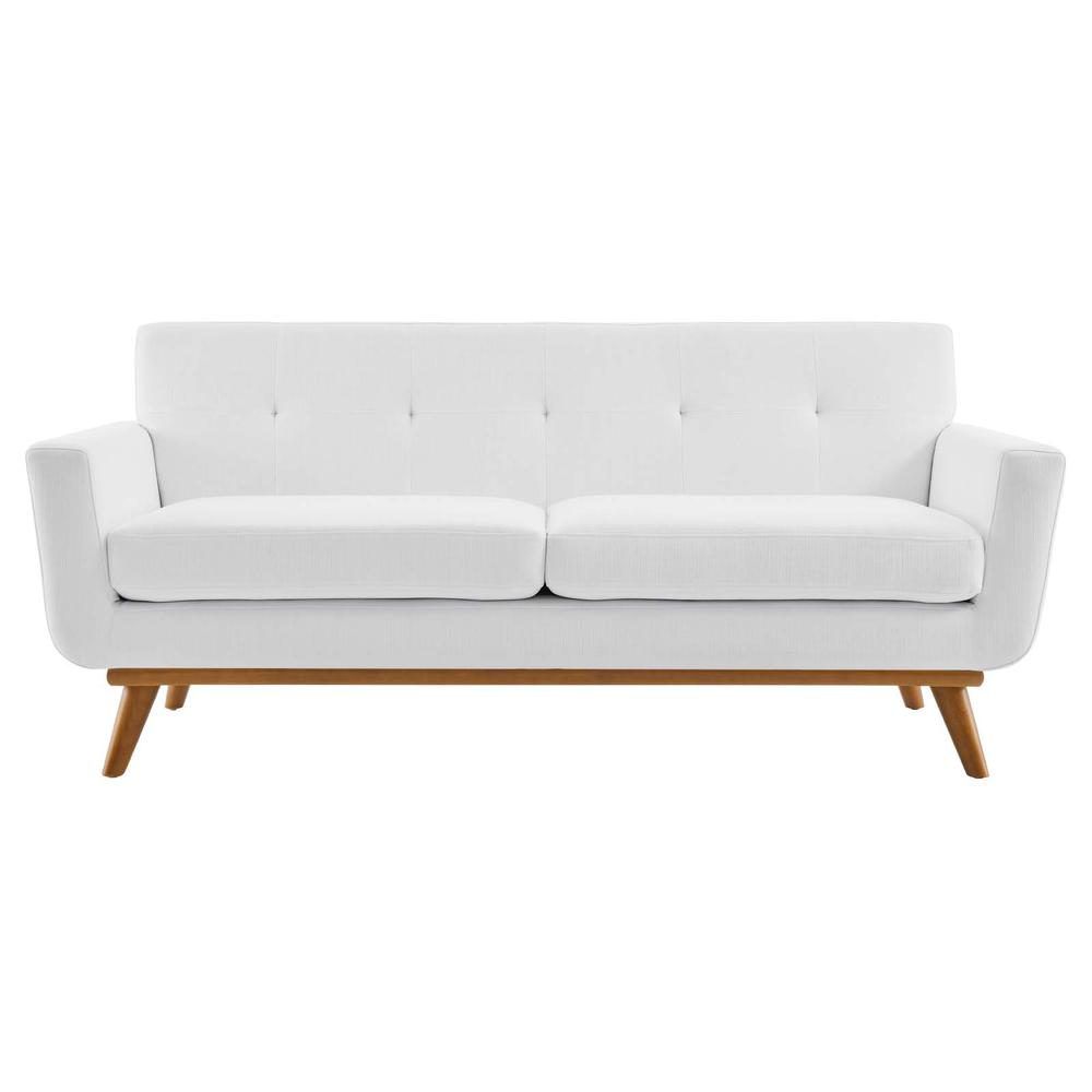 Engage Upholstered Fabric Loveseat - White EEI-1179-WHI. Picture 3