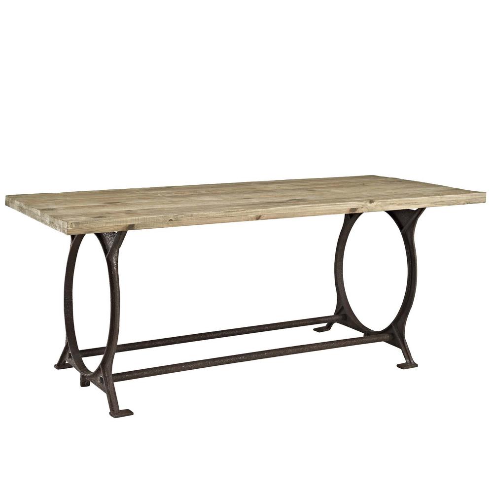 Effuse Rectangle Wood Top Dining Table. Picture 3