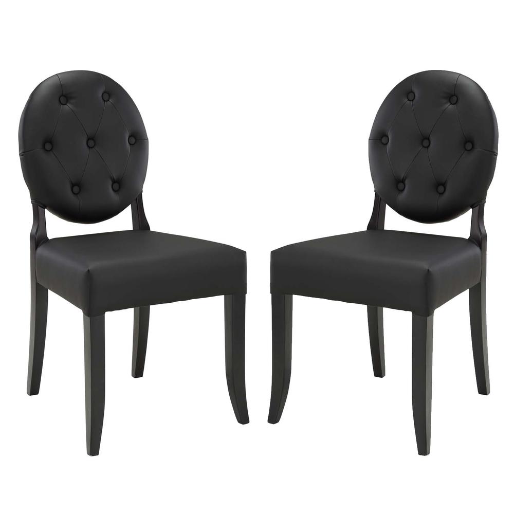 Button Dining Side Chair Set of 2. Picture 1