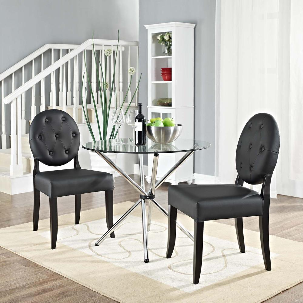 Button Dining Side Chair Set of 2. Picture 5