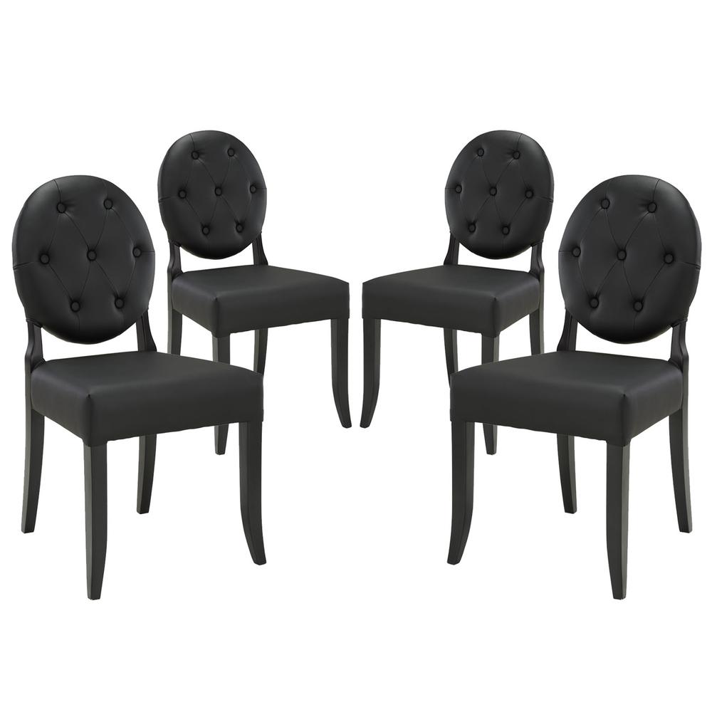 Button Dining Side Chair Set of 4. Picture 1
