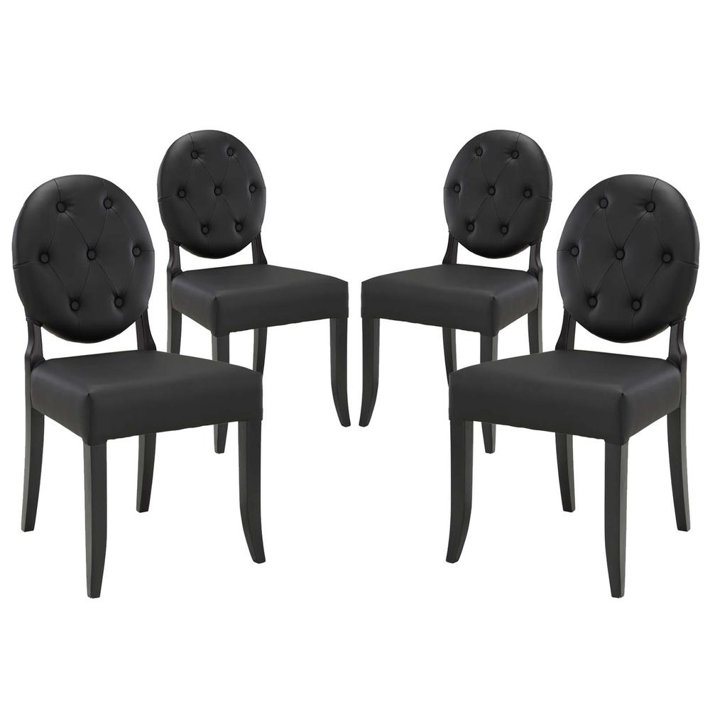 Button Dining Side Chair Set of 4. Picture 2