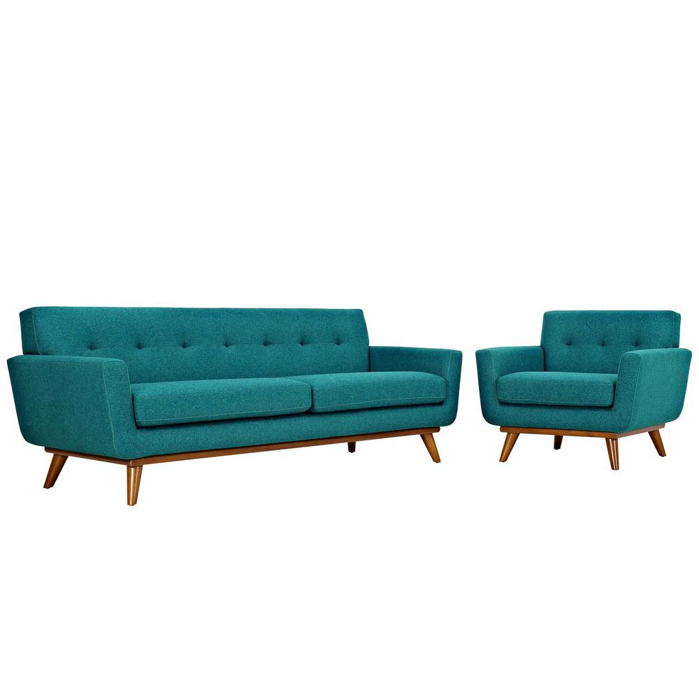 Engage Armchair and Sofa Upholstered Fabric Set of 2. Picture 1