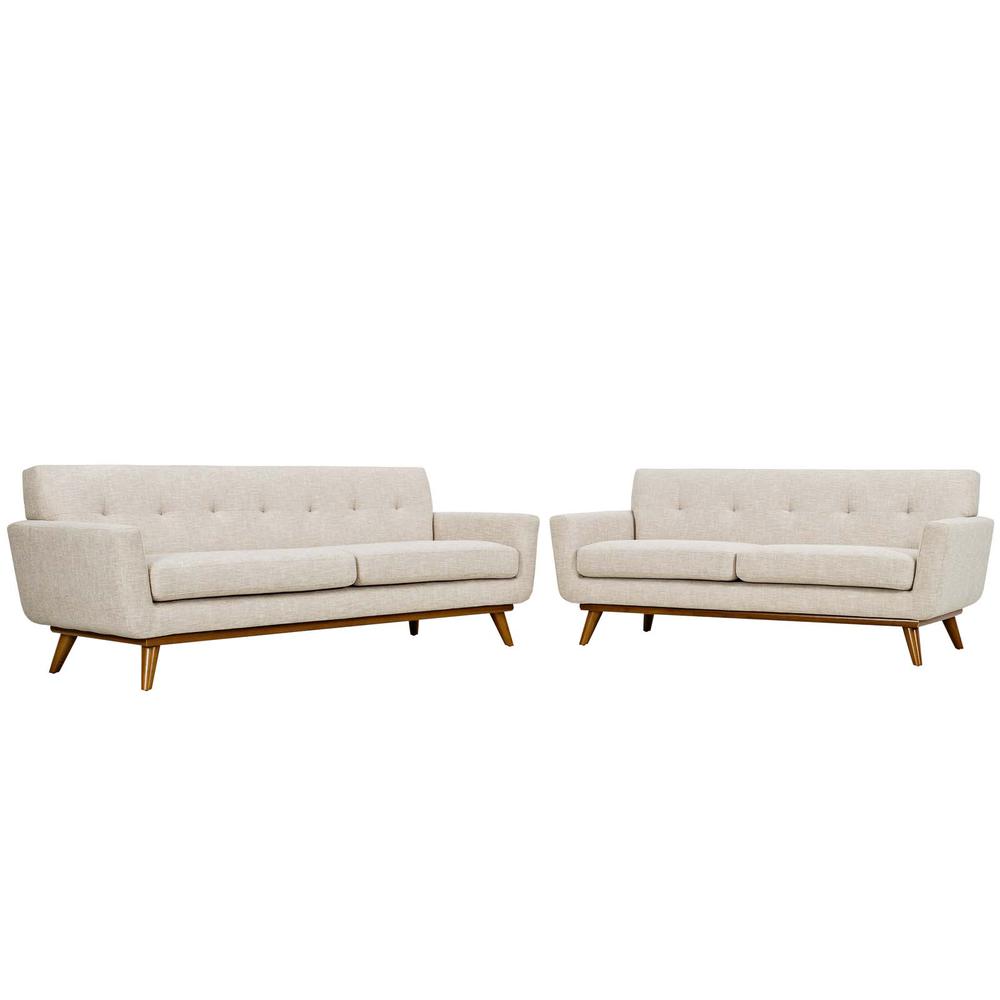 Engage Loveseat and Sofa Upholstered Fabric Set of 2. Picture 1