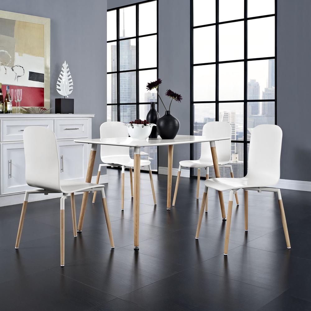 Stack Dining Chairs Wood Set of 4. Picture 5
