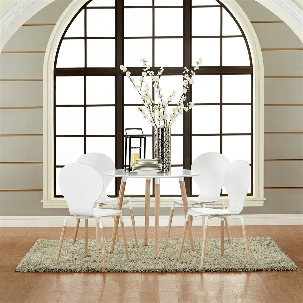 Path Dining Chairs and Circular Table Set of 5. Picture 7