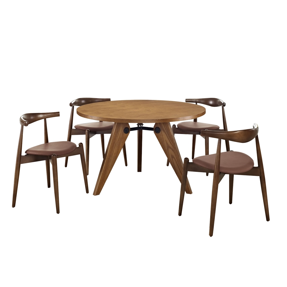 Stalwart Dining Chairs and Table Set of 5. Picture 1