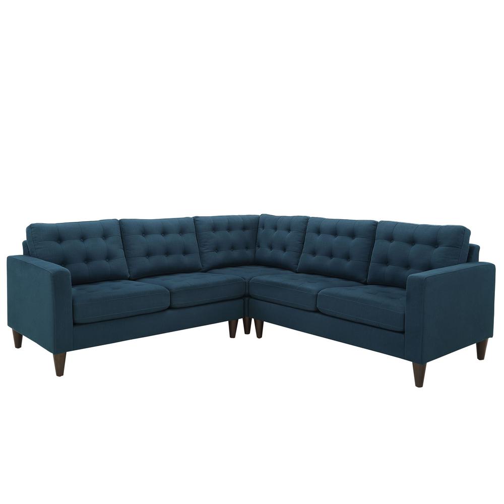 Empress 3 Piece Upholstered Fabric Sectional Sofa Set. The main picture.