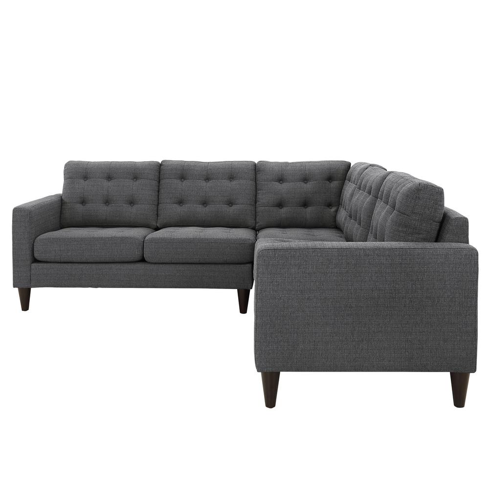 Empress 3 Piece Upholstered Fabric Sectional Sofa Set. Picture 2