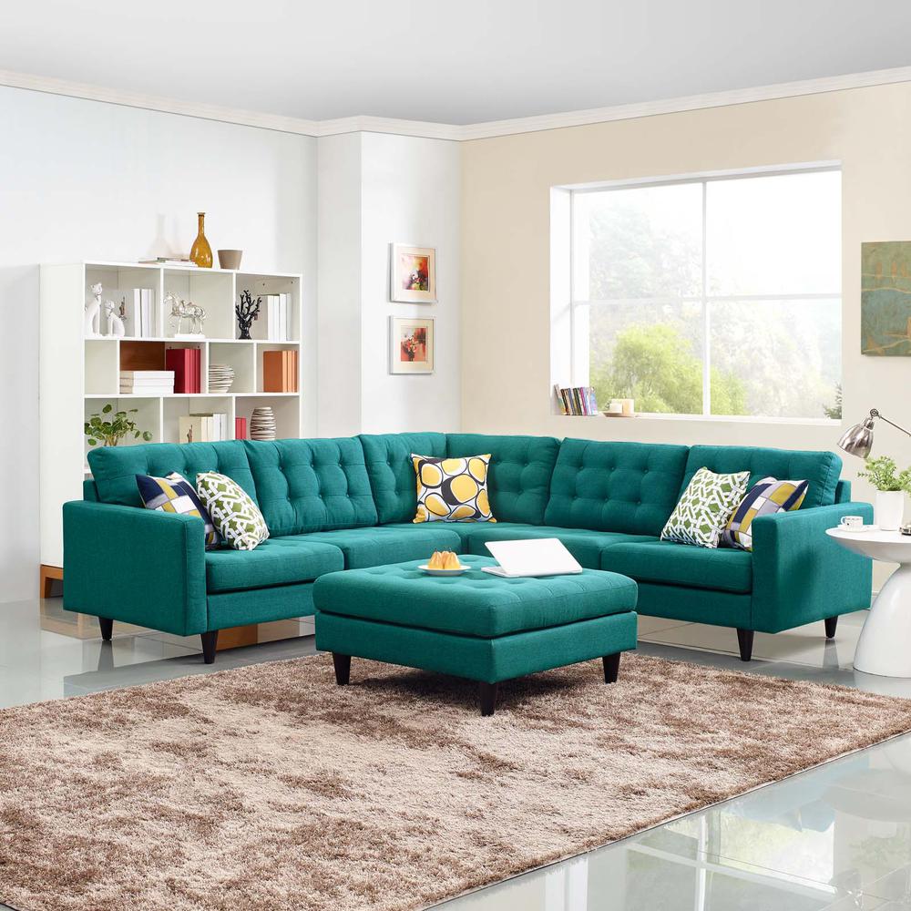 Empress 3 Piece Upholstered Fabric Sectional Sofa Set. Picture 5