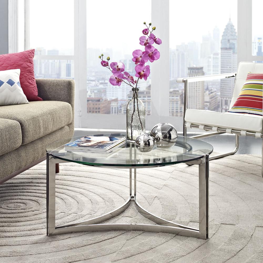 Signet Stainless Steel Coffee Table. Picture 5