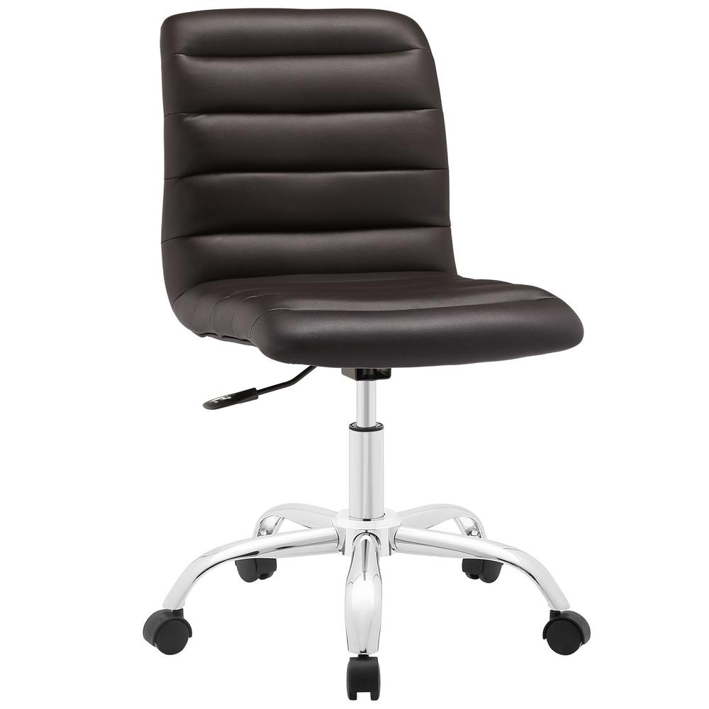 Ripple Armless Mid Back Vinyl Office Chair. Picture 1
