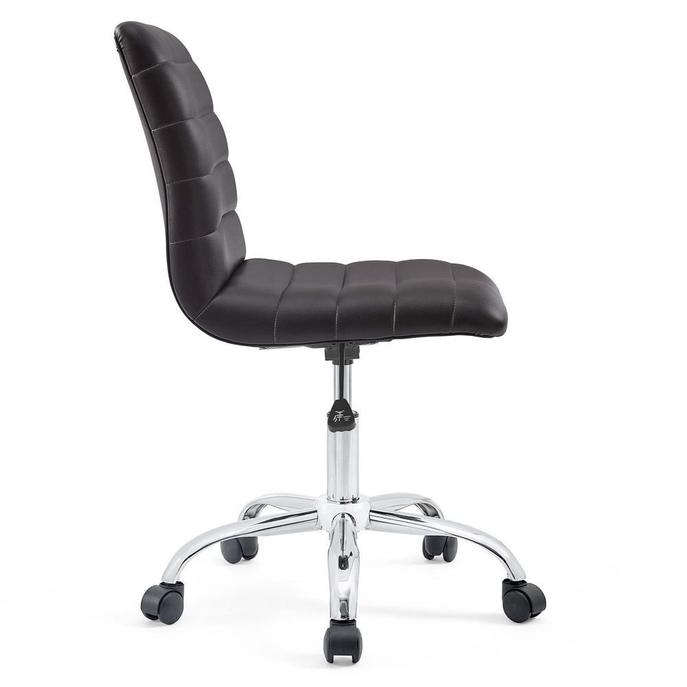 Ripple Armless Mid Back Vinyl Office Chair. Picture 3