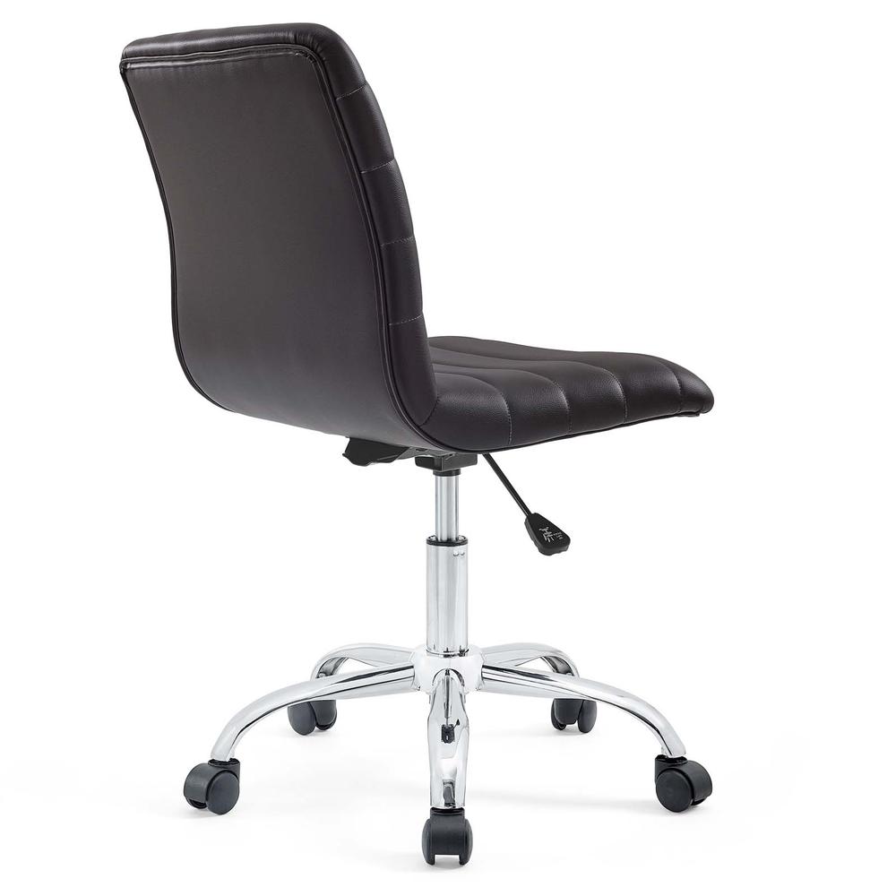 Ripple Armless Mid Back Vinyl Office Chair. Picture 4