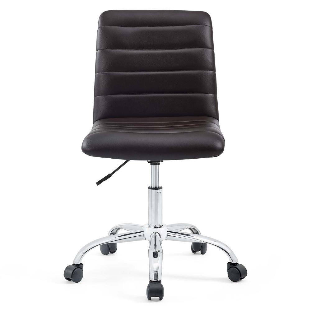 Ripple Armless Mid Back Vinyl Office Chair. Picture 4