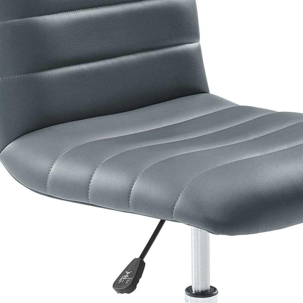 Ripple Armless Mid Back Vinyl Office Chair. Picture 5