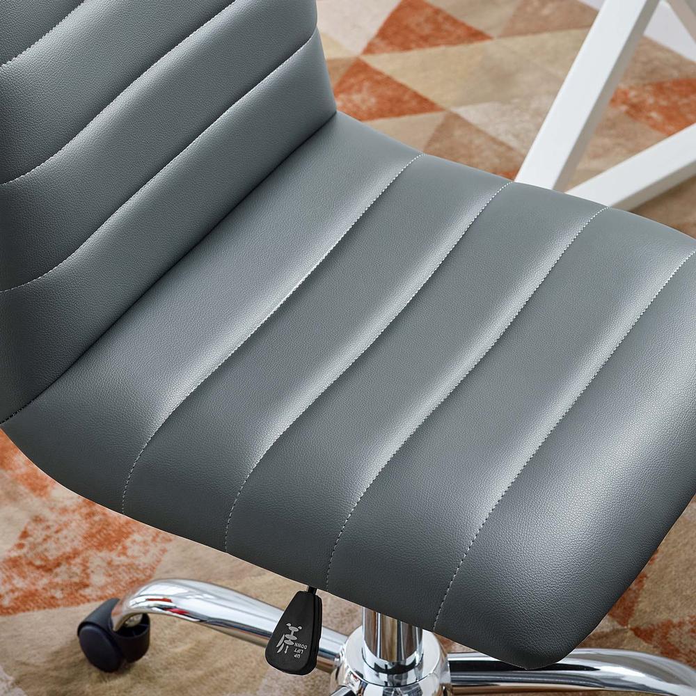 Ripple Armless Mid Back Vinyl Office Chair. Picture 7