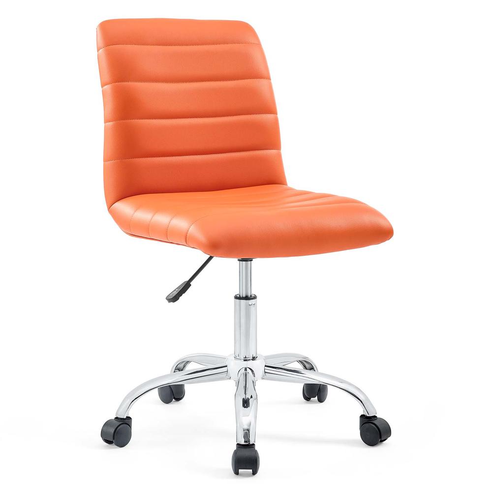 Ripple Armless Mid Back Vinyl Office Chair. Picture 2