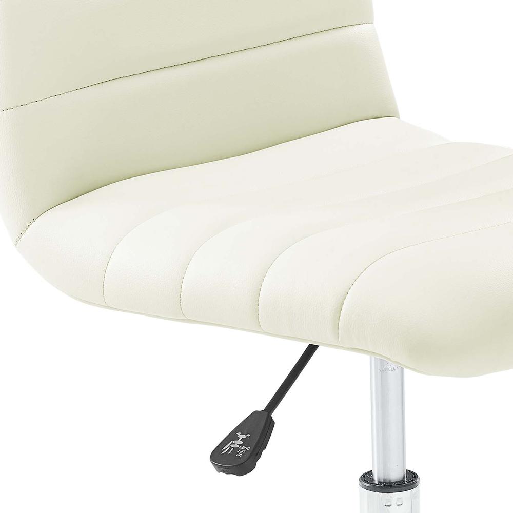 Ripple Armless Mid Back Vinyl Office Chair. Picture 5