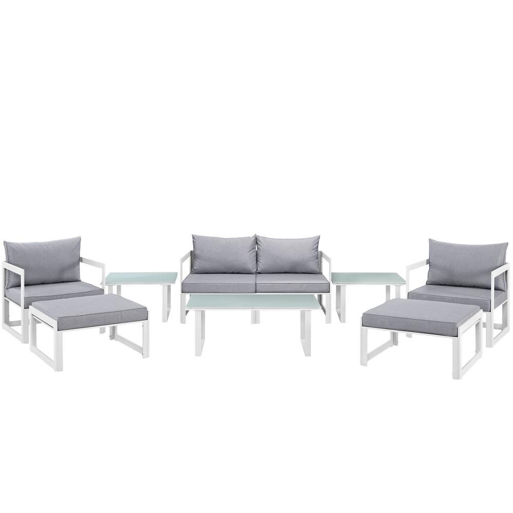 Fortuna 9 Piece Outdoor Patio Sectional Sofa Set. The main picture.