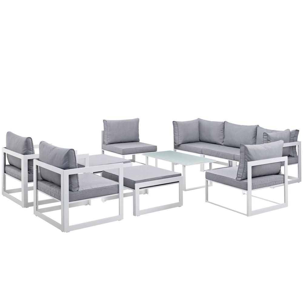 Fortuna 10 Piece Outdoor Patio Sectional Sofa Set. Picture 4