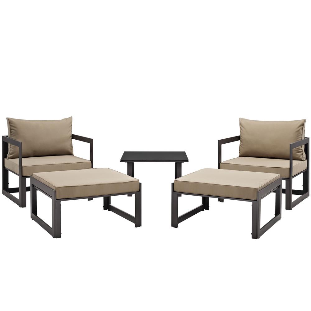 Fortuna 5 Piece Outdoor Patio Sectional Sofa Set. Picture 2