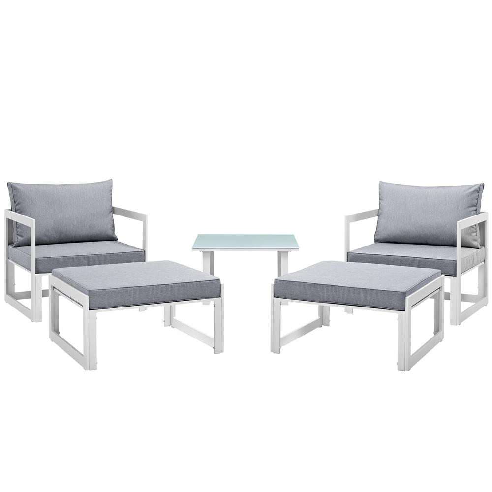 Fortuna 5 Piece Outdoor Patio Sectional Sofa Set. Picture 1