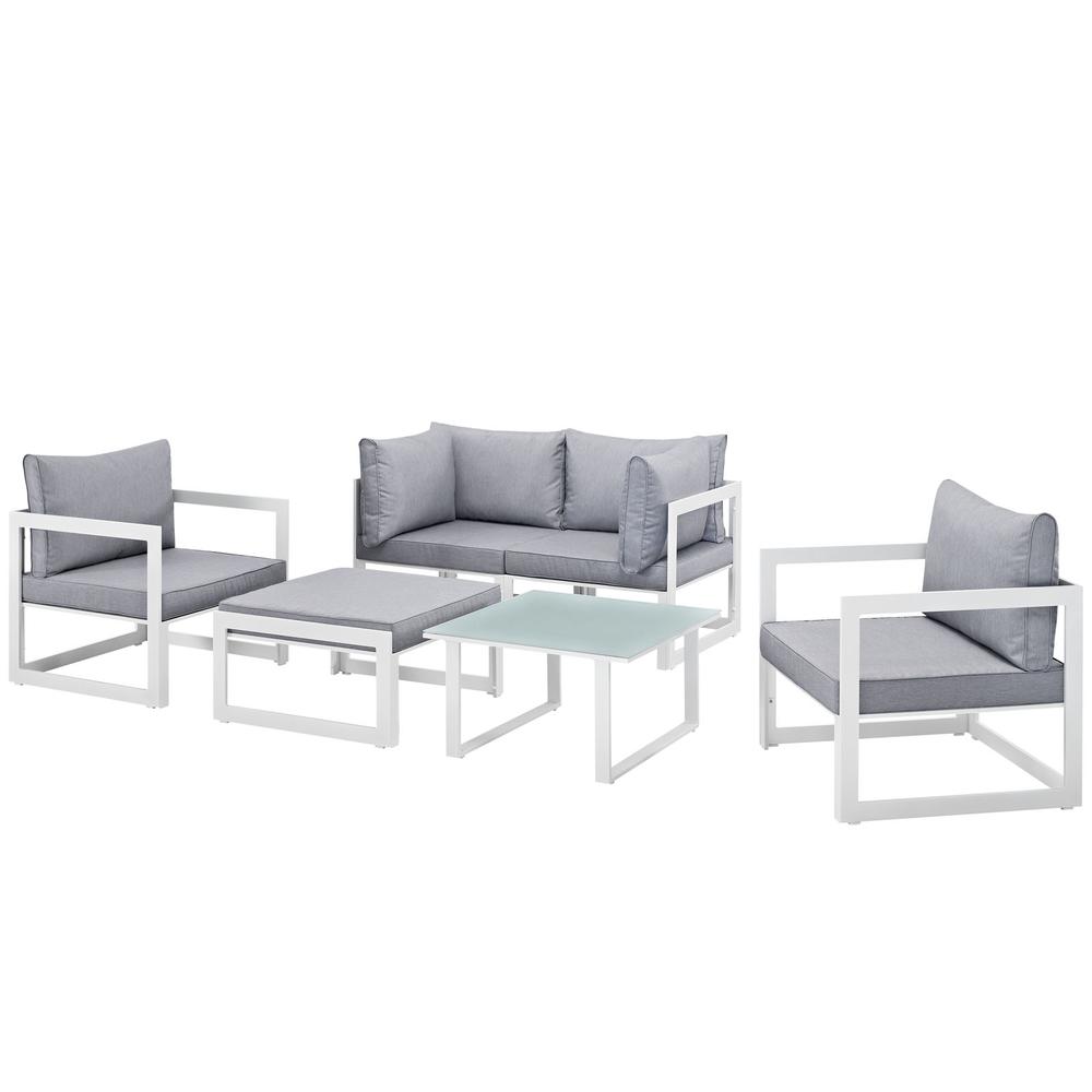 Fortuna 6 Piece Outdoor Patio Sectional Sofa Set. Picture 1