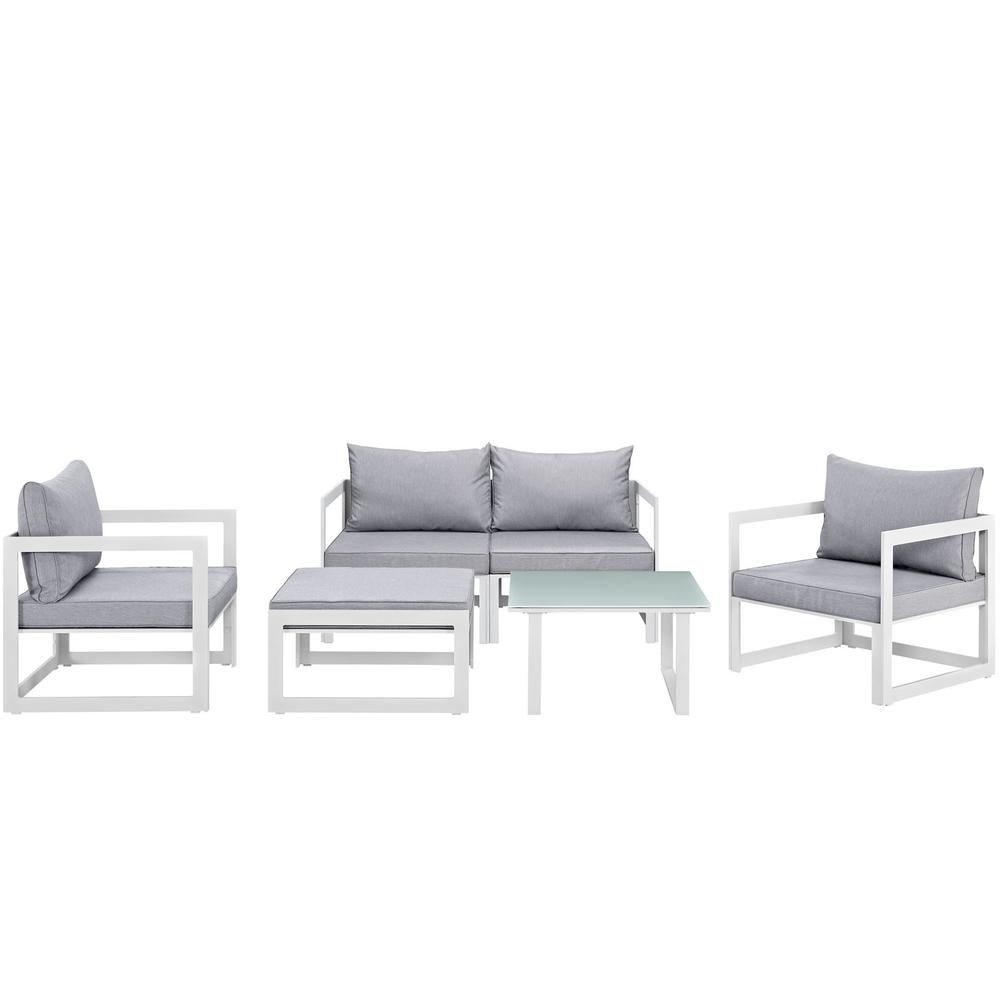 Fortuna 6 Piece Outdoor Patio Sectional Sofa Set. Picture 2