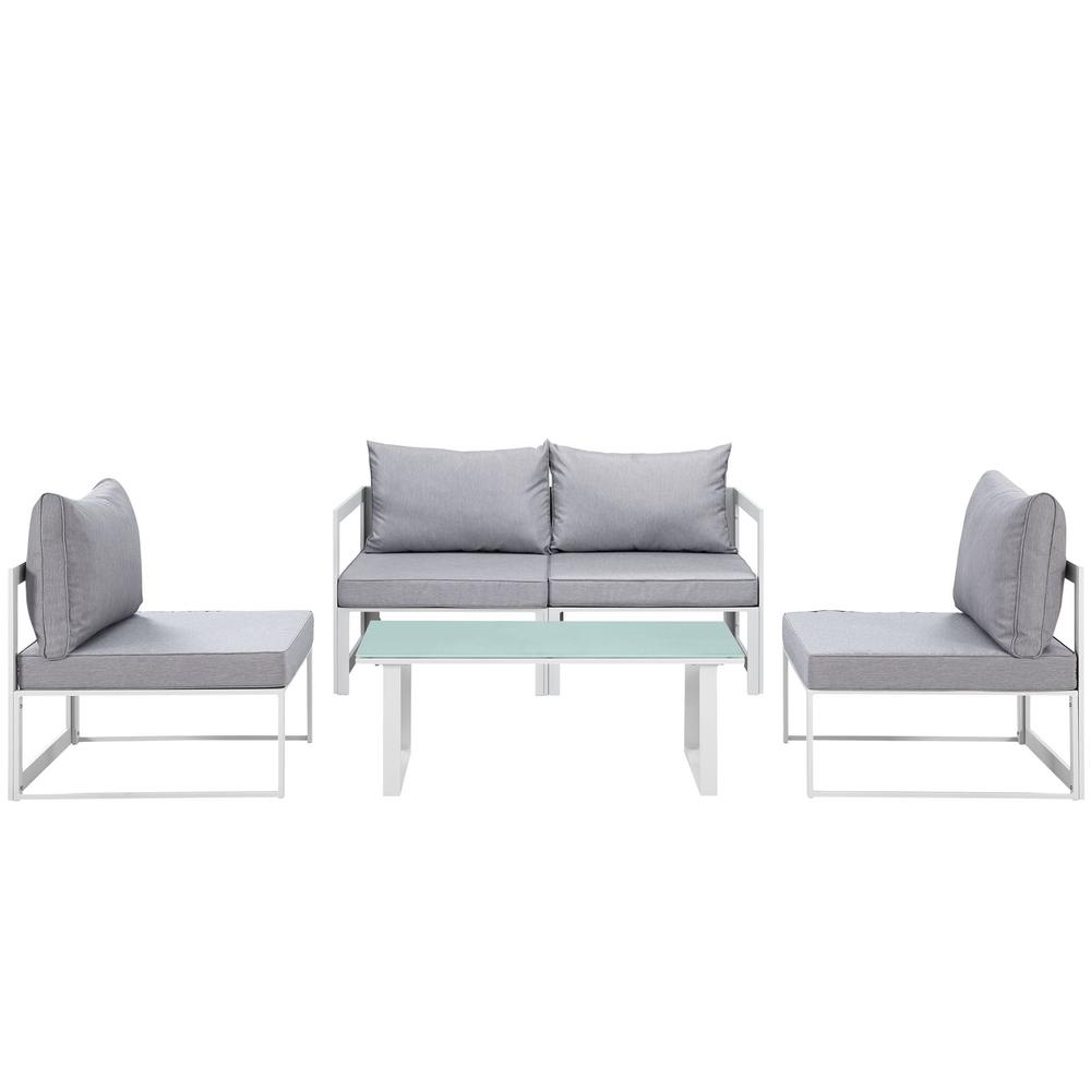 Fortuna 5 Piece Outdoor Patio Sectional Sofa Set. Picture 1