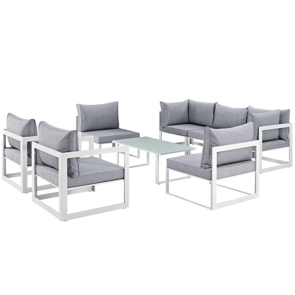 Fortuna 8 Piece Outdoor Patio Sectional Sofa Set. Picture 2