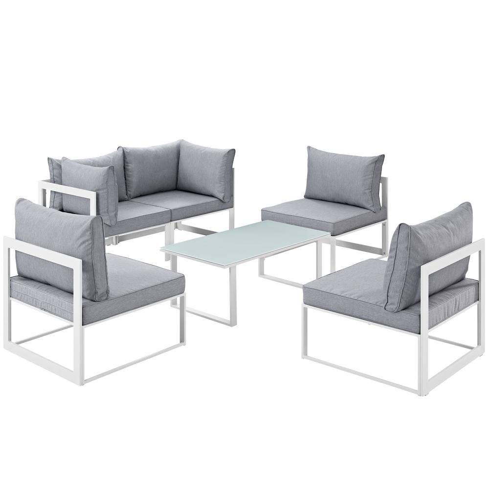 Fortuna 6 Piece Outdoor Patio Sectional Sofa Set. Picture 2