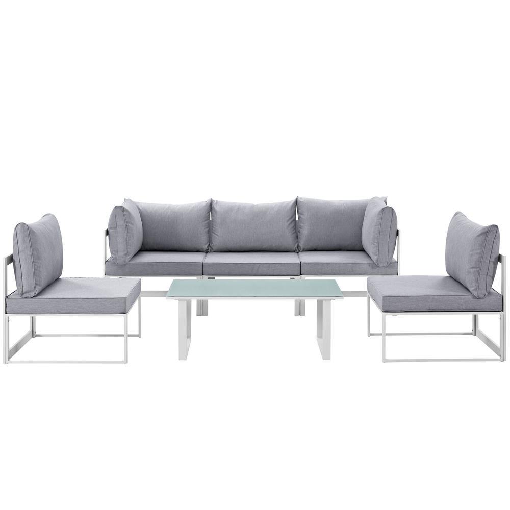 Fortuna 6 Piece Outdoor Patio Sectional Sofa Set. Picture 3