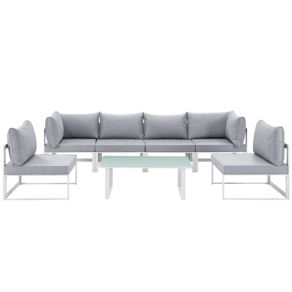 Fortuna 7 Piece Outdoor Patio Sectional Sofa Set. Picture 2