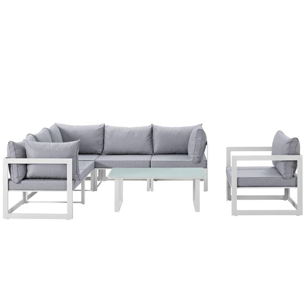 Fortuna 7 Piece Outdoor Patio Sectional Sofa Set. Picture 5