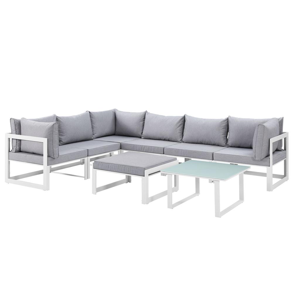 Fortuna 8 Piece Outdoor Patio Sectional Sofa Set. Picture 1